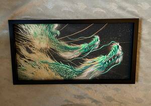 Art hand Auction ☆現代水墨画家 絵師白道☆｢Twin DORAGON｣(直筆作品) 真筆証明書付き / ☆Hakudouroom. 現代アート 龍 絵 絵画 送料無料♪, 美術品, 絵画, その他