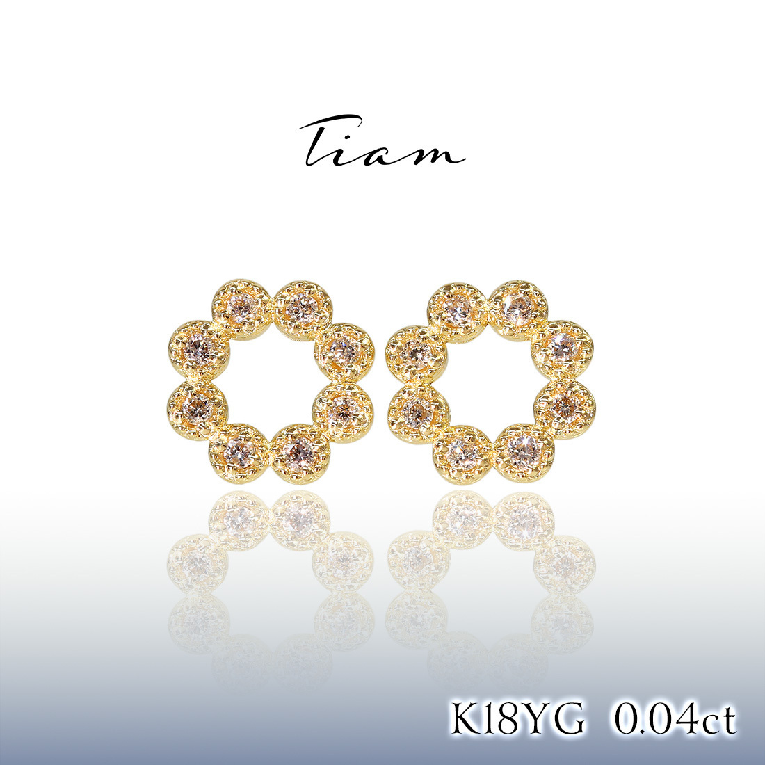 Tiam K18ゴールド×ダイヤ ピアス「Anhelo」 0.12ct jtekxzU48C