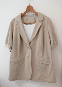 front present . attaching short sleeves tailored jacket 38ABR beige [KIY-194]