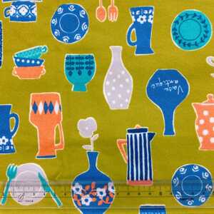 新品 32×55 ハンドメイド キッチンアイテム柄 生地 エコバッグなどに.