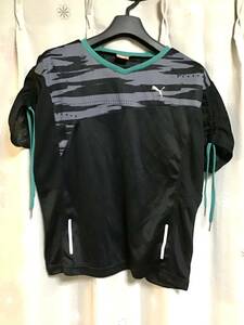 美品【PUMA/プーマ】速乾半袖メッシュTシャツ/S★ブラック★ジム、ランニング、スポーツ★レディース★USED