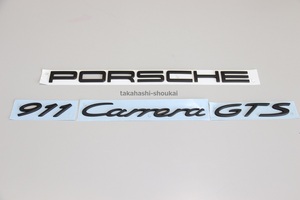 ◎新品 ポルシェ純正 ’PORSCHE 911 Carrera GTS’ リア用 マットブラックエンブレム（艶消し黒）ポルシェ 911 991 997 996 993 ターボ他