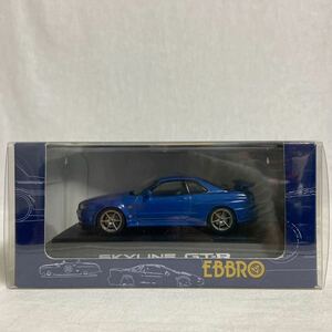 EBBRO 1/43 NISSAN SKYLINE GT-R R34 V-spec EBBRO Nissan Skyline BNR34 blue out of print famous car minicar model car Bay side 