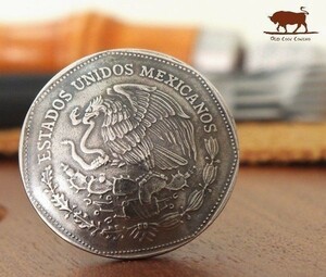 ◆コンチョ ループ式　メキシコ　5ペソ　イーグル　27mm コイン