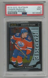 2015-16 O-Pee-Chee Platinum[CONNOR McDAVID]MARQUEE ROOKIE CARD PSA9 MINT оценка settled карта NHL HOCKEY