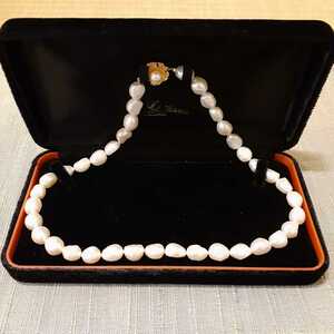 真珠 淡水 バロックパール ネックレス silver刻印 全長約48cm