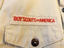 90s デッドストック BOY SCOUTS ボーイスカウトシャツ ワークシャツ ベージュ サイズ メンズXS レディースL YOUTH LG Made in USA_画像6