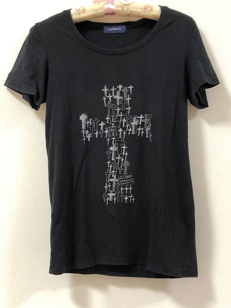 週末限定セール 新生活 ロイスクレヨン Tシャツ クロス ブラック M 半袖 ポイント クーポン
