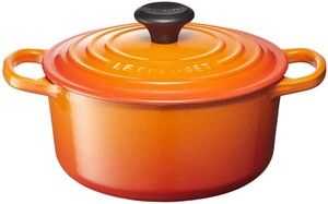 クールカラー鋳鉄ポットエナメルポットシグネチャーエナメルポットラウンドポット18cmオレンジガスレンジIHオーブンに適しています