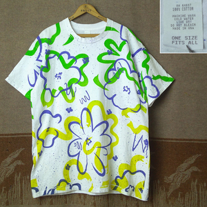 花柄 総柄 90s Flowers All Over Print T-Shirt / 90年代 Tシャツ スプラッター ペンキ　ビンテージ ヴィンテージ アメリカ製 MADE IN USA