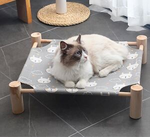 ハンモック ペット ベッド 猫 犬 小動物 簡単組み立て グレーチェック