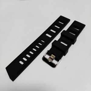 ★ ソフトシリコン 20mm ブラック 腕時計ベルト 交換用ストラップ シルバーポリッシュ 新品未使用 スポーツスタイル