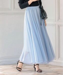ロングボリュームチュールスカート　神戸レタス　韓国ファッション ロングスカート