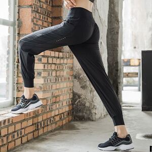 ランニングパンツ レディース 黒 L ジムパンツ 薄手 吸湿 軽量 トレーニングパンツ ダンスパンツ