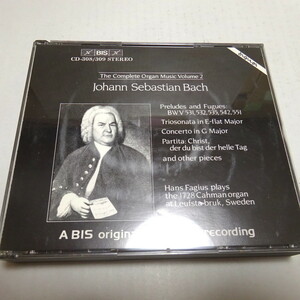 即決 2CD/BIS/西独盤「Bach : The Complete Organ Music Vol.2」HANS FAGIUS/ハンス・ファーイウス（BIS-308/9）