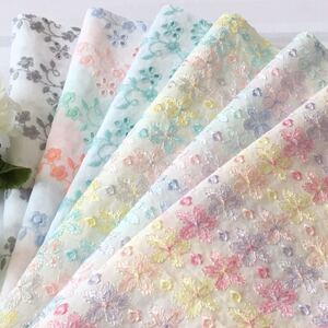 国産高級刺繍レース生地 豪華刺繍レース生地 花柄刺繍 ハギレ
