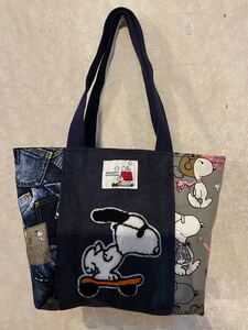 スヌーピーワッペン トートバッグ ハンドメイド