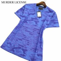 【新品 未使用】 MURDER LICENSE マーダーライセンス 半袖 迷彩 カモフラ★ Vネック カットソー Tシャツ Sz.48　メンズ　C1T04876_7#D_画像1