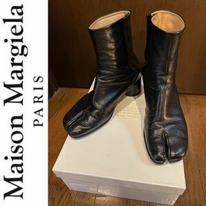 Maison Margiela マルジェラ レザー足袋ブーツ ヒールブーツ 42 レザーブーツ タビブーツ TABI 27cm メンズ ブラック 正規品の画像1