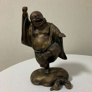 布袋様　仏像　仏教美術 古美術 唐金　 重さ約6.5kg 高さ32.5cm アンティーク　日本製