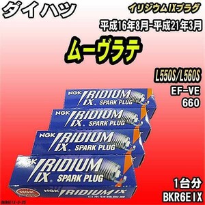 スパークプラグ NGK ダイハツ ムーヴラテ L550S/L560S 平成16年8月-平成21年3月 イリジウムIXプラグ BKR6EIX