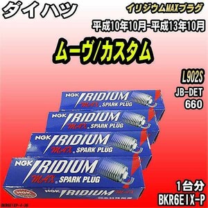 スパークプラグ NGK ダイハツ ムーヴ/カスタム L902S 平成10年10月-平成13年10月 イリジウムMAXプラグ BKR6EIX-P