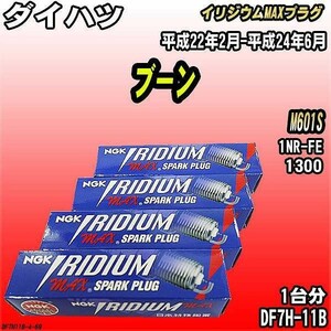 スパークプラグ NGK ダイハツ ブーン M601S 平成22年2月-平成24年6月 イリジウムMAXプラグ DF7H-11B