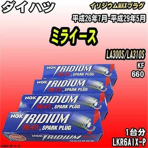 スパークプラグ NGK ダイハツ ミライース LA300S/LA310S 平成26年7月-平成29年5月 イリジウムMAXプラグ LKR6AIX-P