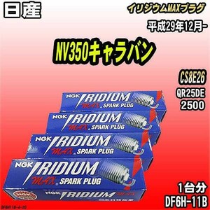 スパークプラグ NGK 日産 NV350キャラバン CS8E26 平成29年12月- イリジウムMAXプラグ DF6H-11B