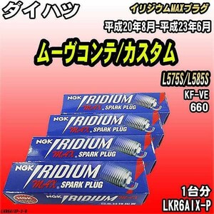 スパークプラグ NGK ダイハツ ムーヴコンテ/カスタム L575S/L585S 平成20年8月-平成23年6月 イリジウムMAXプラグ LKR6AIX-P