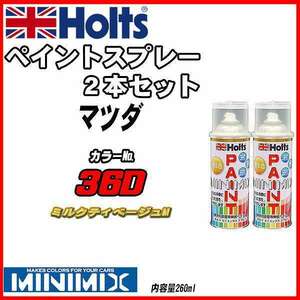 ペイントスプレー 2本セット マツダ 36D ミルクティベージュM Holts MINIMIX