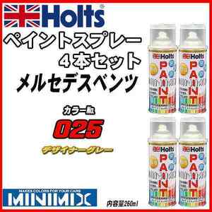 ペイントスプレー 4本セット メルセデスベンツ 025 デザイナーグレー Holts MINIMIX