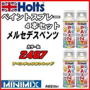 ペイントスプレー 4本セット メルセデスベンツ 2487 アベンチェリオンレッド Holts MINIMIX