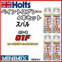 ペイントスプレー 4本セット スバル C1F セージグリーンメタリック Holts MINIMIX_画像1