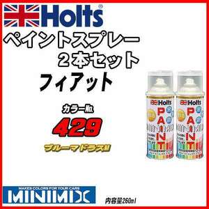 ペイントスプレー 2本セット フィアット 429 ブルーマドラスM Holts MINIMIX