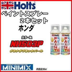 ペイントスプレー 2本セット ホンダ NH503P グラナダブラックパール Holts MINIMIX