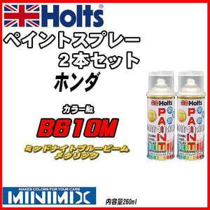 ペイントスプレー 2本セット ホンダ B610M ミッドナイトブルービーム・メタリック Holts MINIMIX