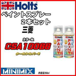 ペイントスプレー 2本セット 三菱 CSA10066 クールシルバーM Holts MINIMIX