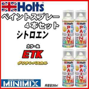 ペイントスプレー 4本セット シトロエン ETK グリクレパスカル Holts MINIMIX