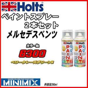 ペイントスプレー 2本セット メルセデスベンツ 6300 ペリークレーズグリーンM Holts MINIMIX