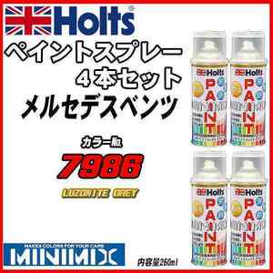 ペイントスプレー 4本セット メルセデスベンツ 7986 LUZONITE GREY Holts MINIMIX