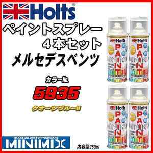 ペイントスプレー 4本セット メルセデスベンツ 5935 クオーツブルーM Holts MINIMIX