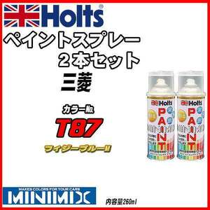 ペイントスプレー 2本セット 三菱 T87 フィジーブルーM Holts MINIMIX