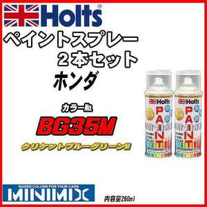 ペイントスプレー 2本セット ホンダ BG35M クリケットブルーグリーンM Holts MINIMIX