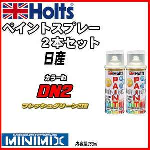 ペイントスプレー 2本セット 日産 DN2 フレッシュグリーン2TM Holts MINIMIX