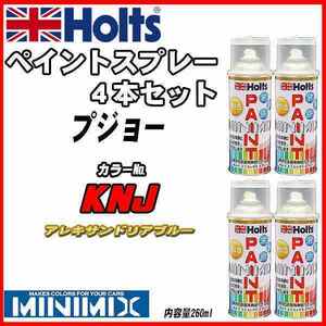 ペイントスプレー 4本セット プジョー KNJ アレキサンドリアブルー Holts MINIMIX