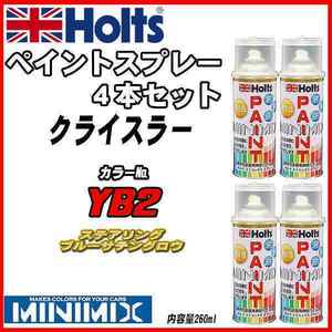 ペイントスプレー 4本セット クライスラー YB2 ステアリングブルーサテングロウ Holts MINIMIX