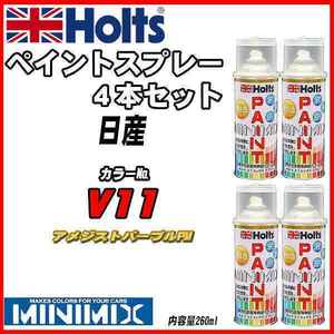 ペイントスプレー 4本セット 日産 V11 アメジストパープルPM Holts MINIMIX