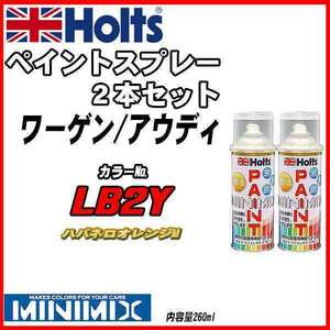 ペイントスプレー 2本セット ワーゲン / アウディ LB2Y ハバネロオレンジM Holts MINIMIX