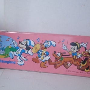 東京ディズニーランド 開園初期 缶ペンケース ピンク 筆箱 昭和レトロ 80s Vintage Walt Disney Productions ミッキーマウス